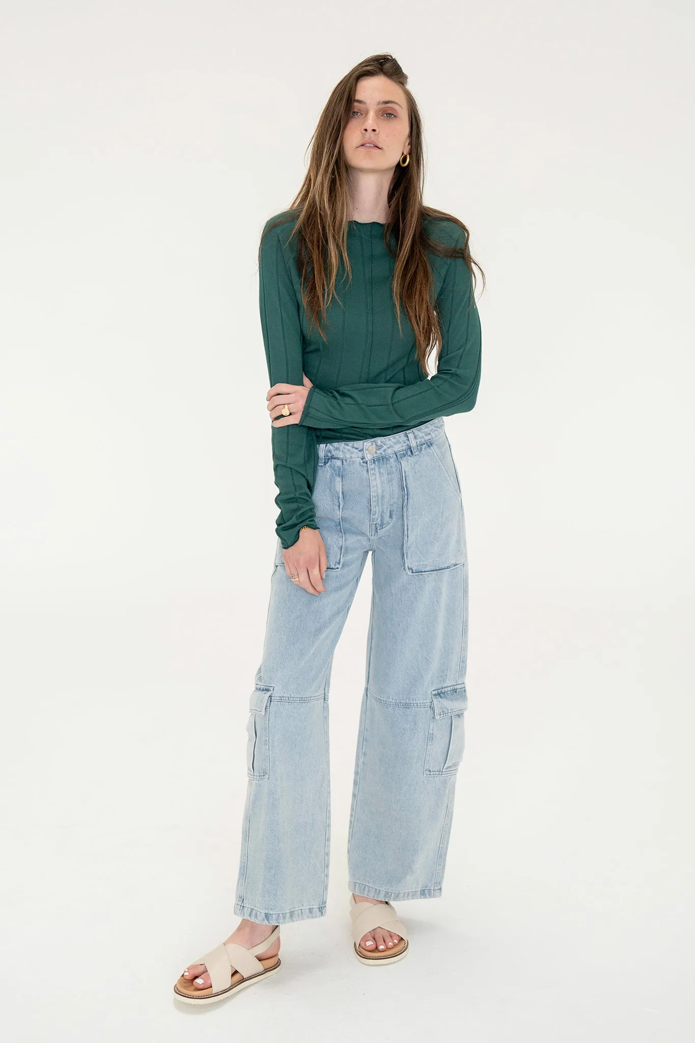 Dana Light Wash Cargo Pants