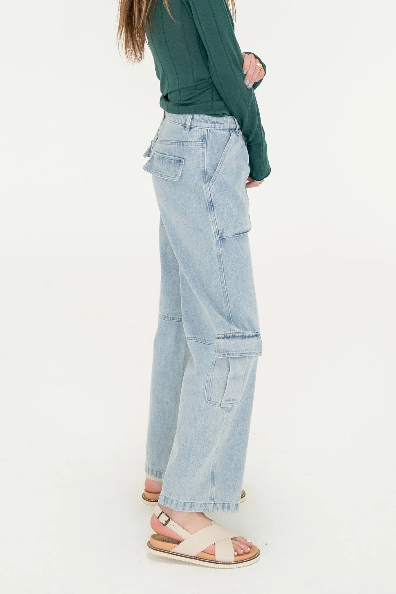 Dana Light Wash Cargo Pants