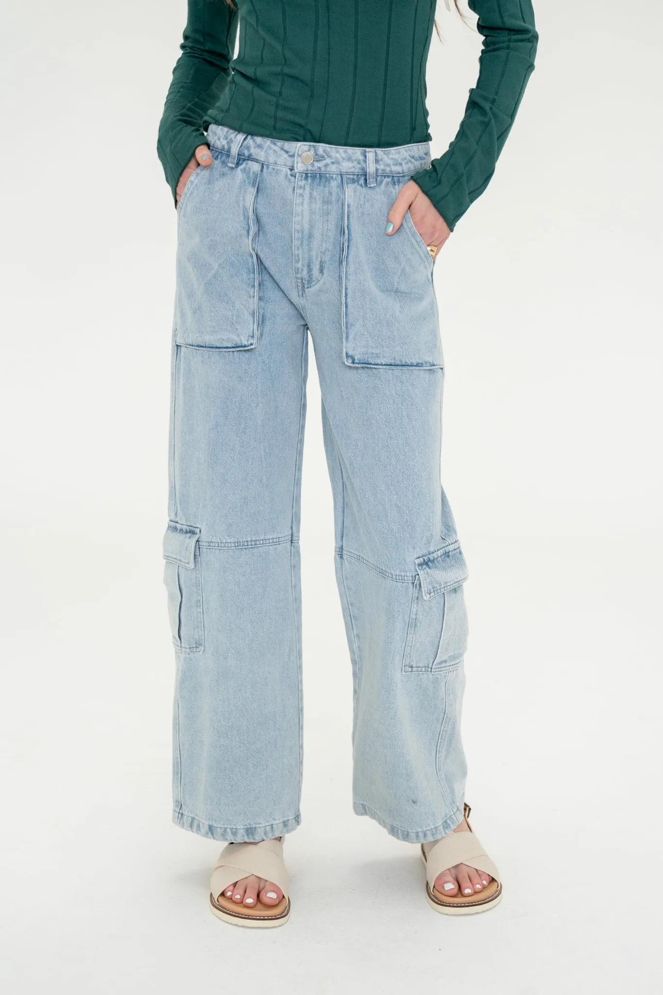 Dana Light Wash Cargo Pants