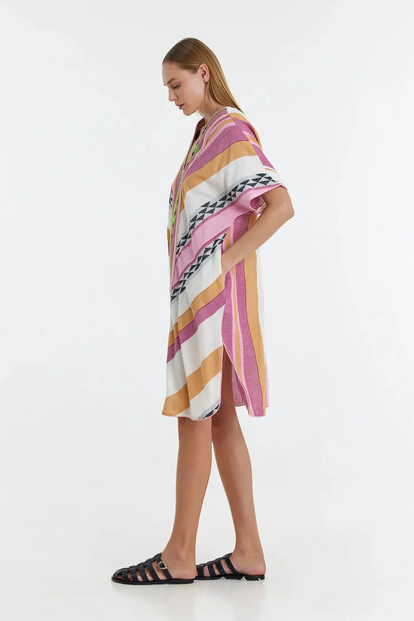 Devotion Twins Augoustina Midi Dress in Pink/Green