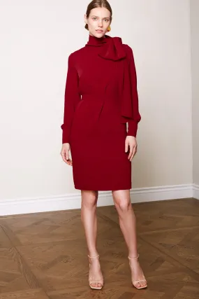DIA red mini dress with ribbon on shoulder