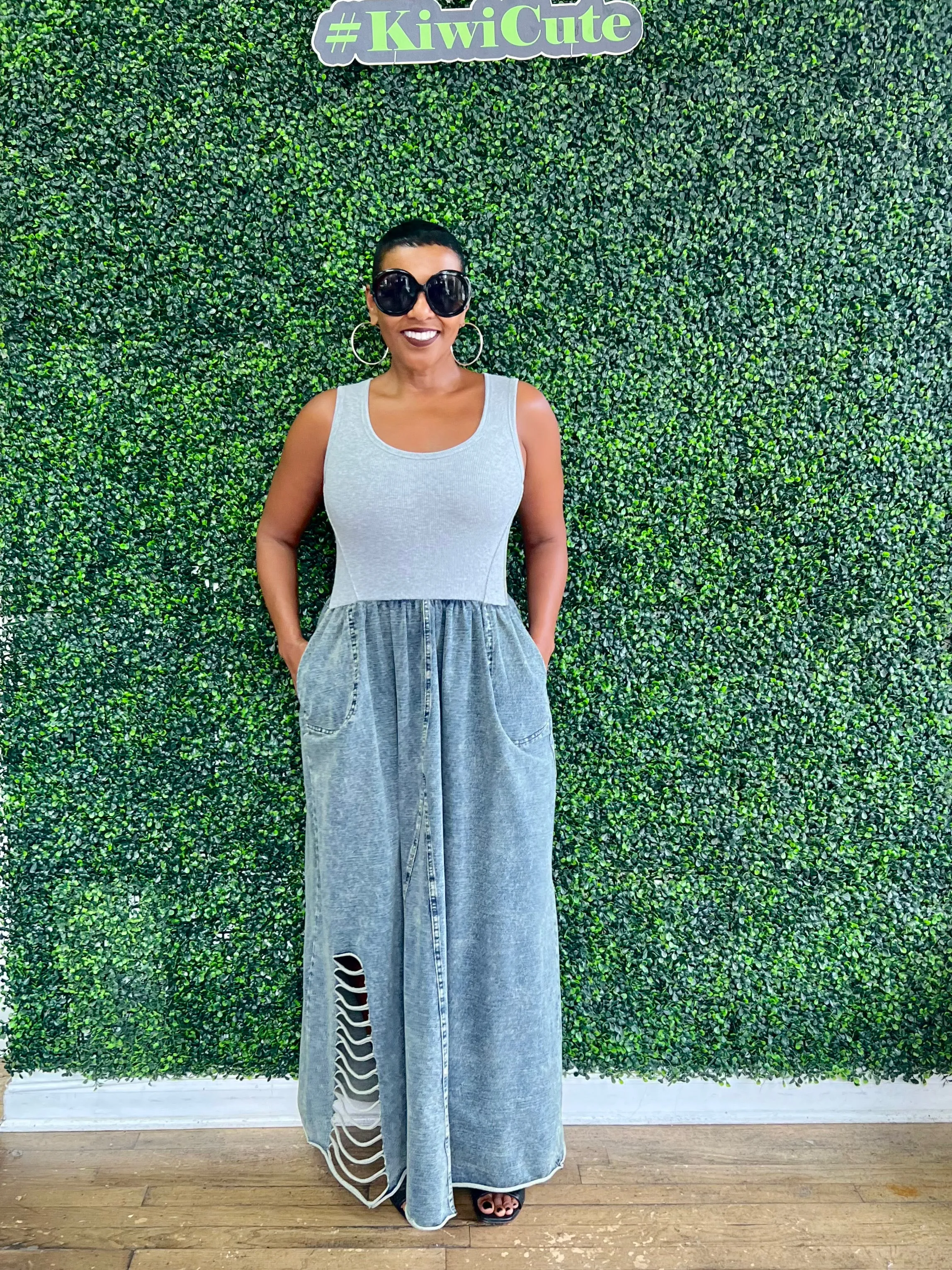 Distressed Denim Dress