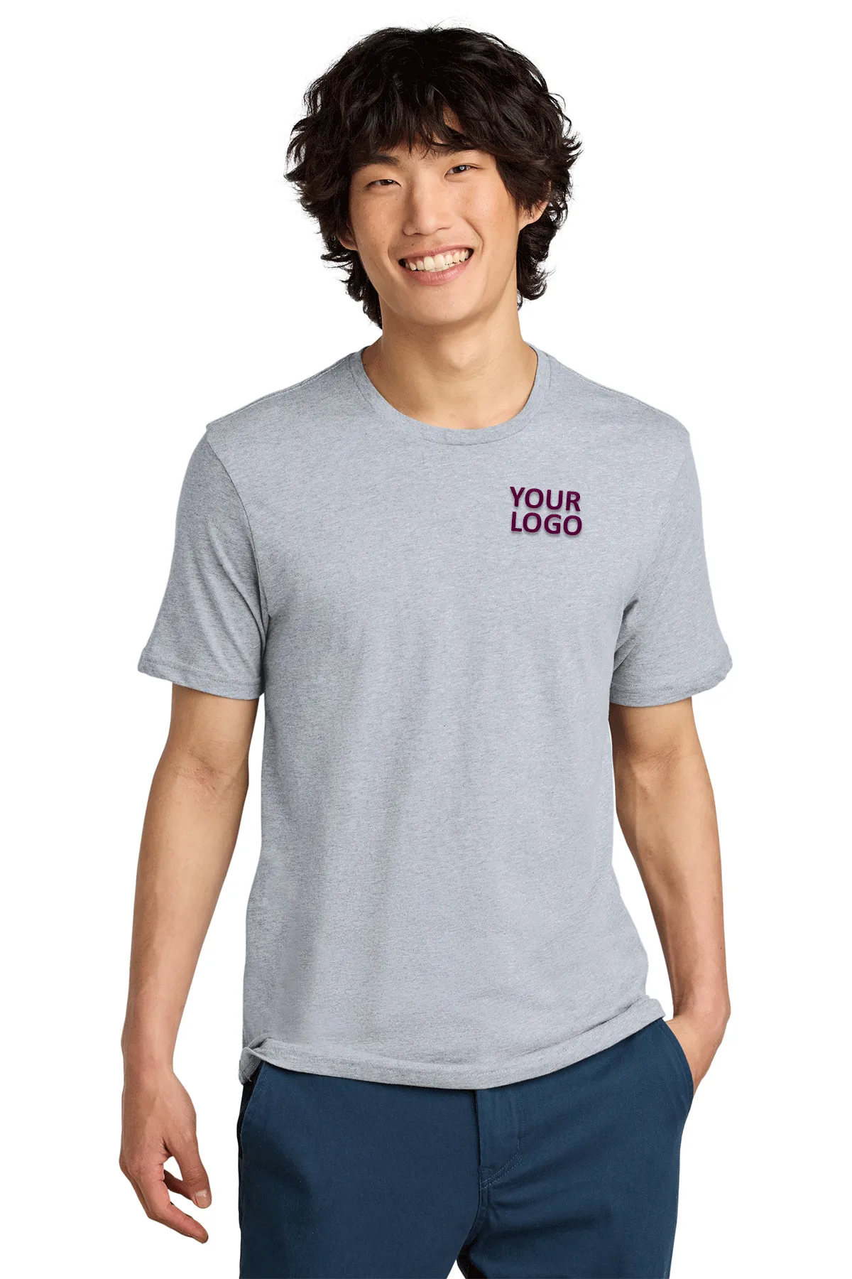 District Perfect Weight Custom Tees, Ash