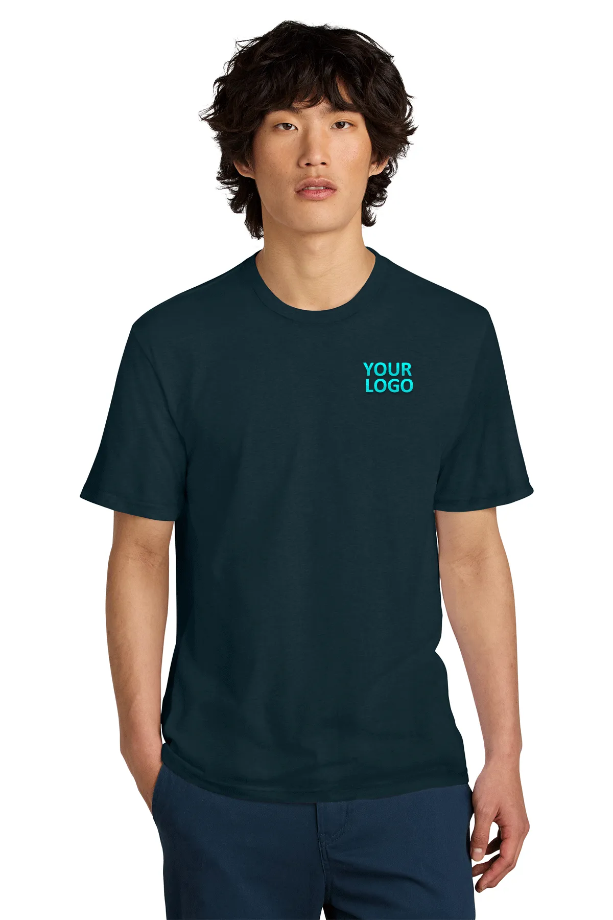 District Perfect Weight Custom Tees, New Navy