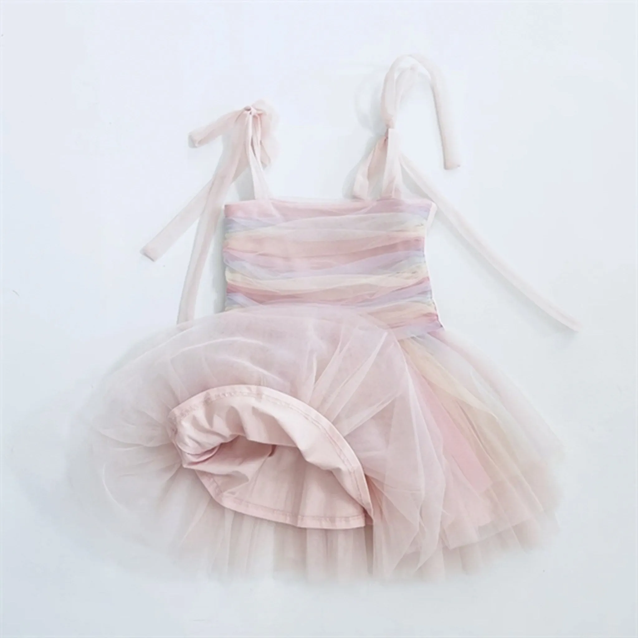 Dolly by Le Petit Tom Unicorn Rainbow Ballerina Tulle Tutu Dress Rainbow Pastel