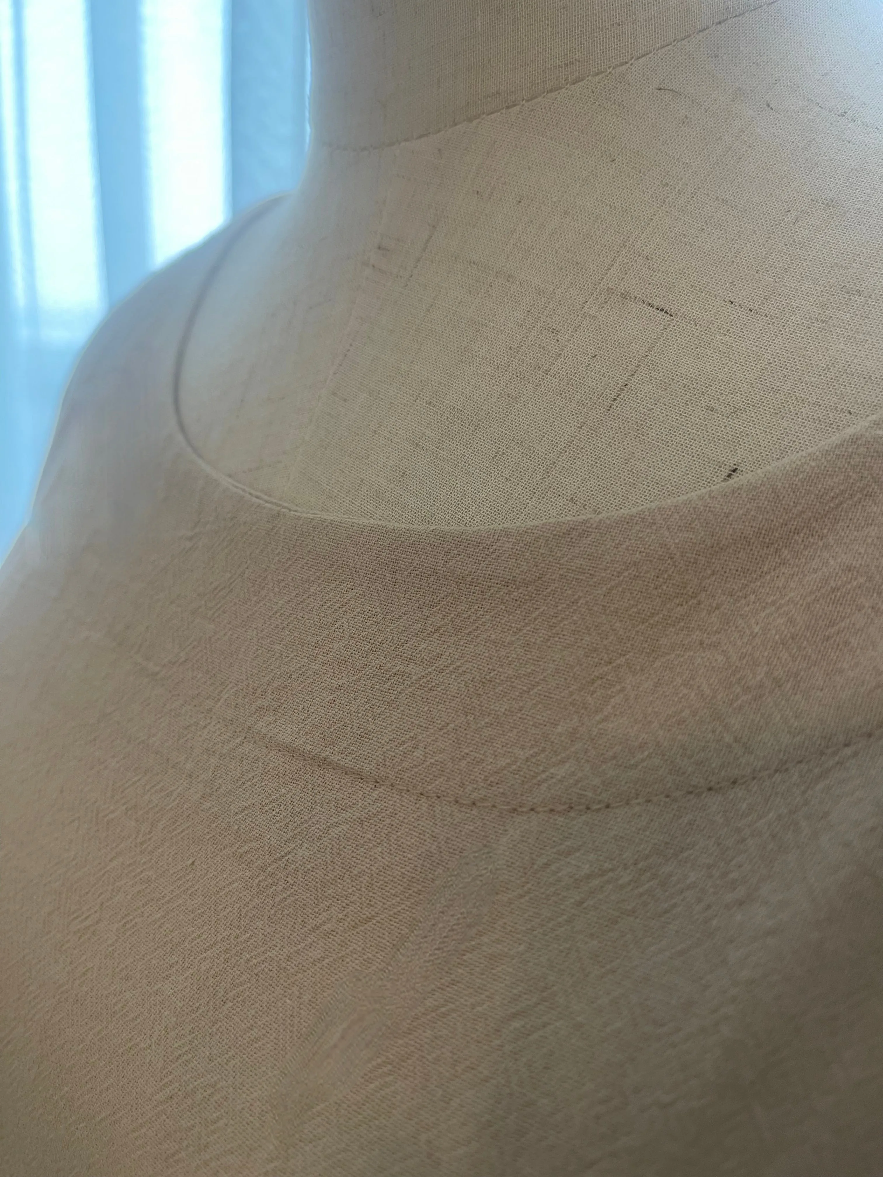 Dress Linen Wiith Pockets, Color Beige, Casual Style, Short Sleeve, Size M