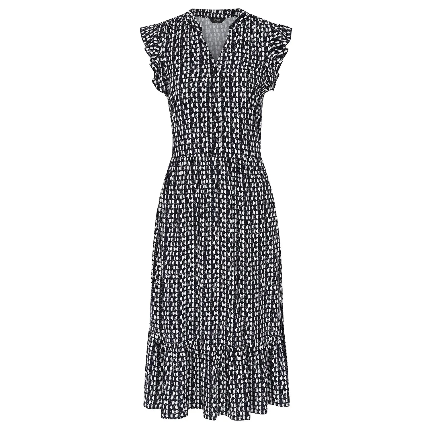 EMRECO Navy Print Midi Dress