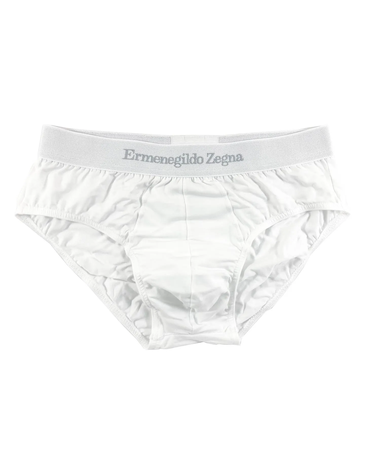 Ermenegildo Zegna Underwear White Stretch Cotton Midi Brief L - SALE