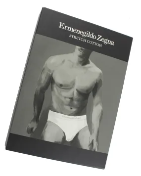Ermenegildo Zegna Underwear White Stretch Cotton Midi Brief L - SALE