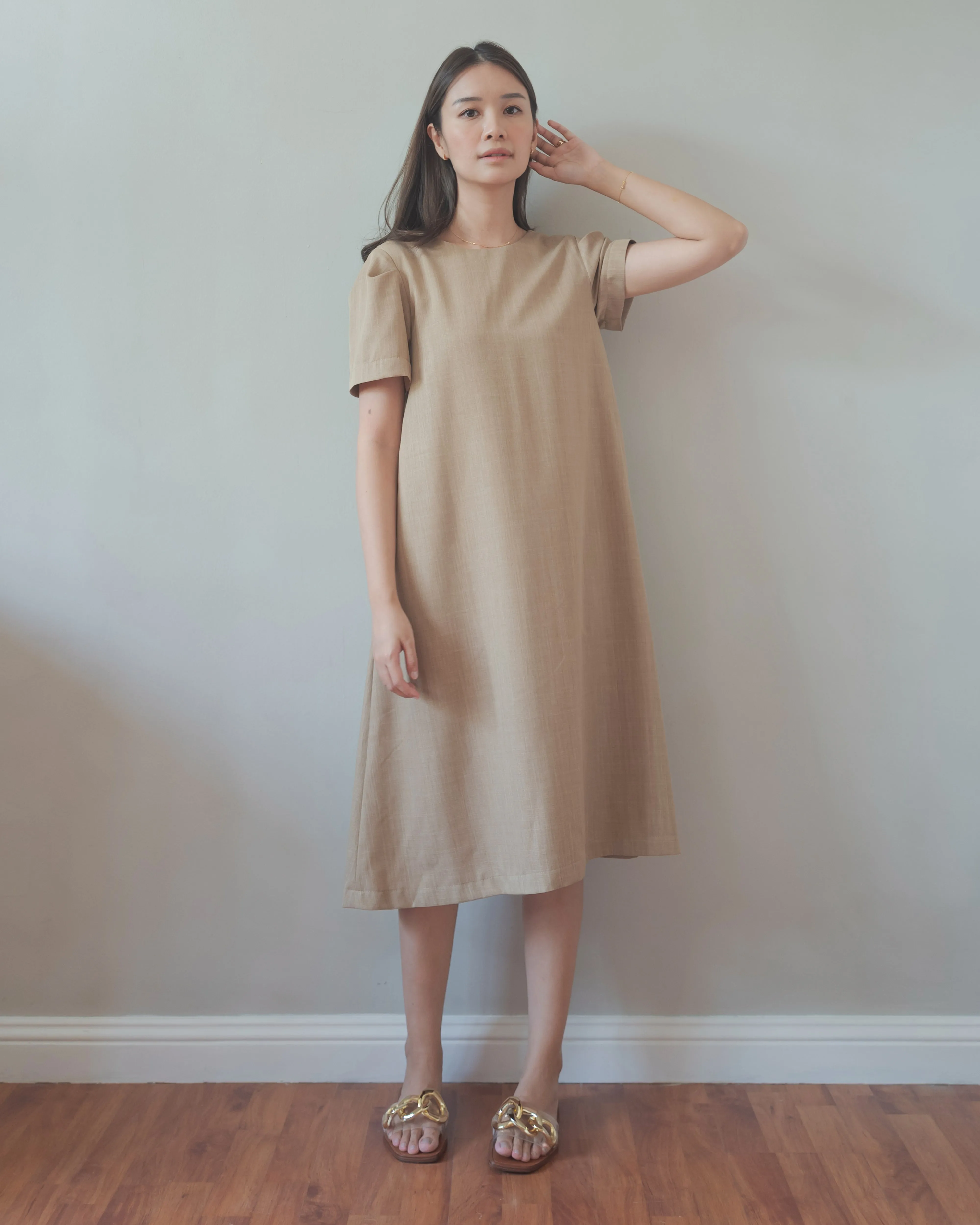 Everyday Dress in Saddle Brown