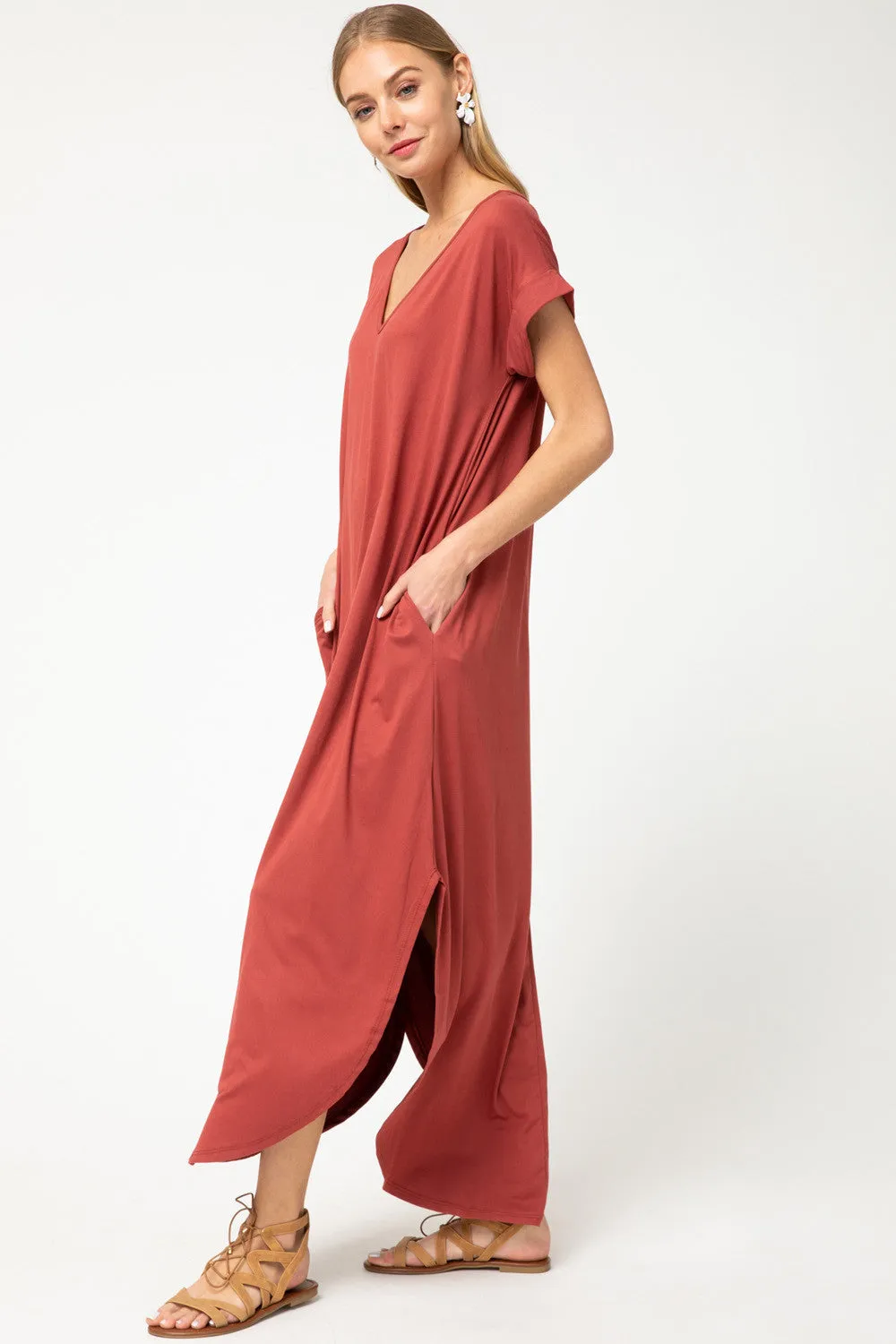 Everyday Pocket Maxi Dress, Marsala