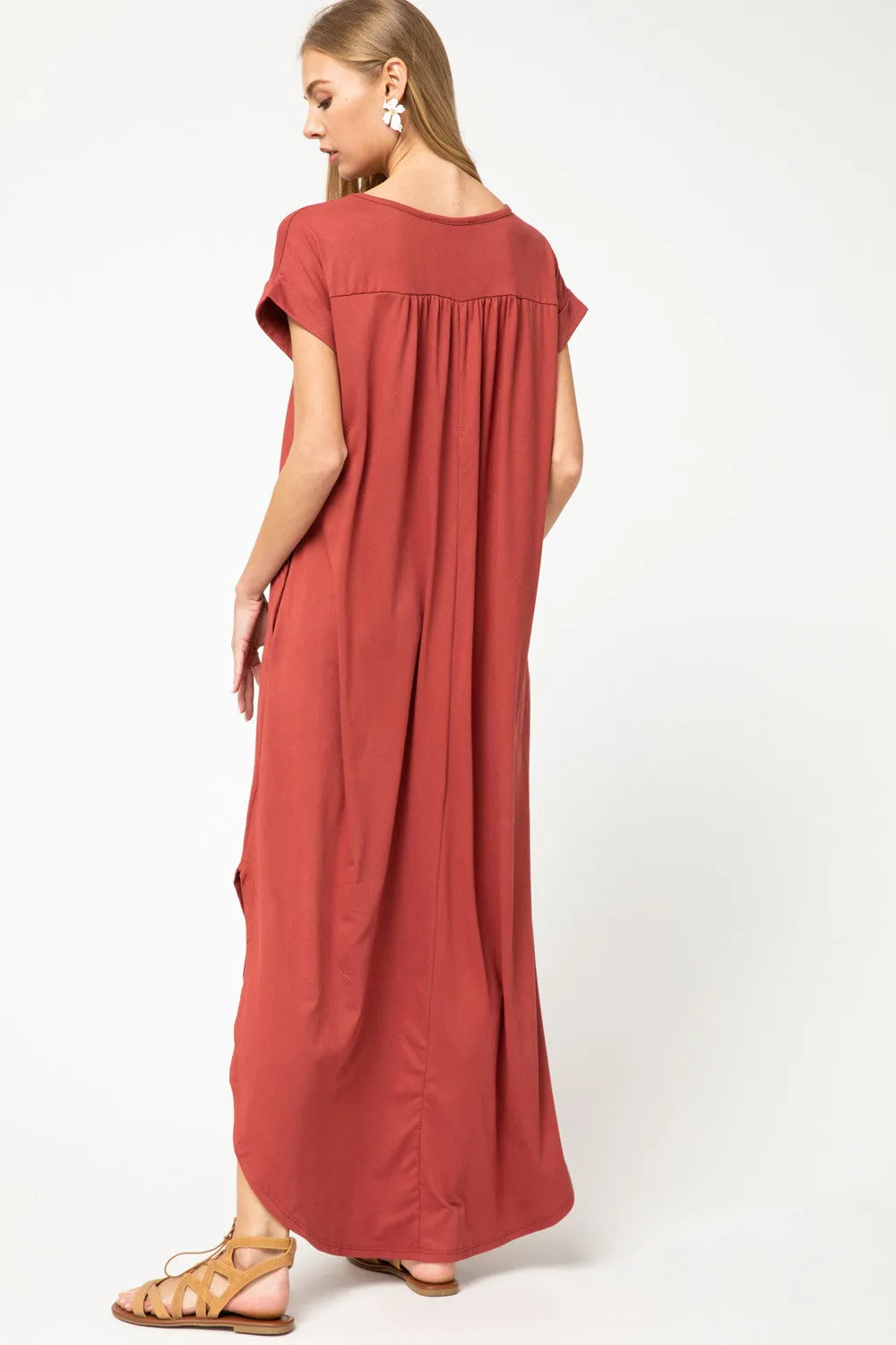 Everyday Pocket Maxi Dress, Marsala
