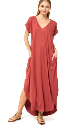 Everyday Pocket Maxi Dress, Marsala