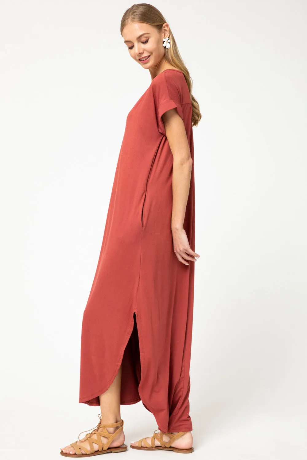 Everyday Pocket Maxi Dress, Marsala