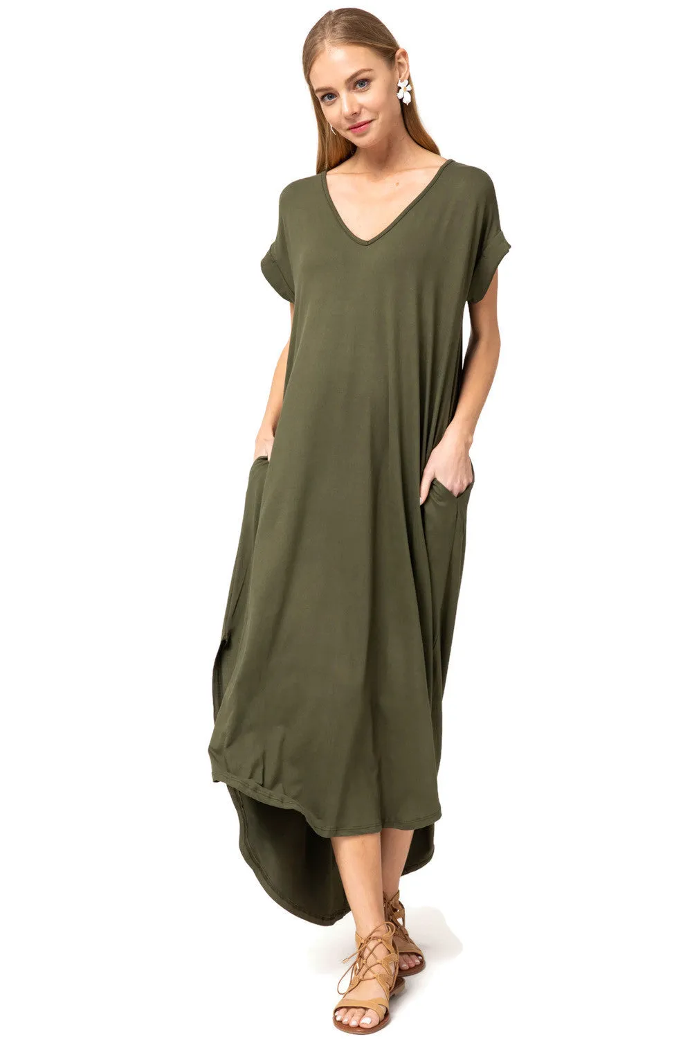 Everyday Pocket Maxi Dress,  Olive