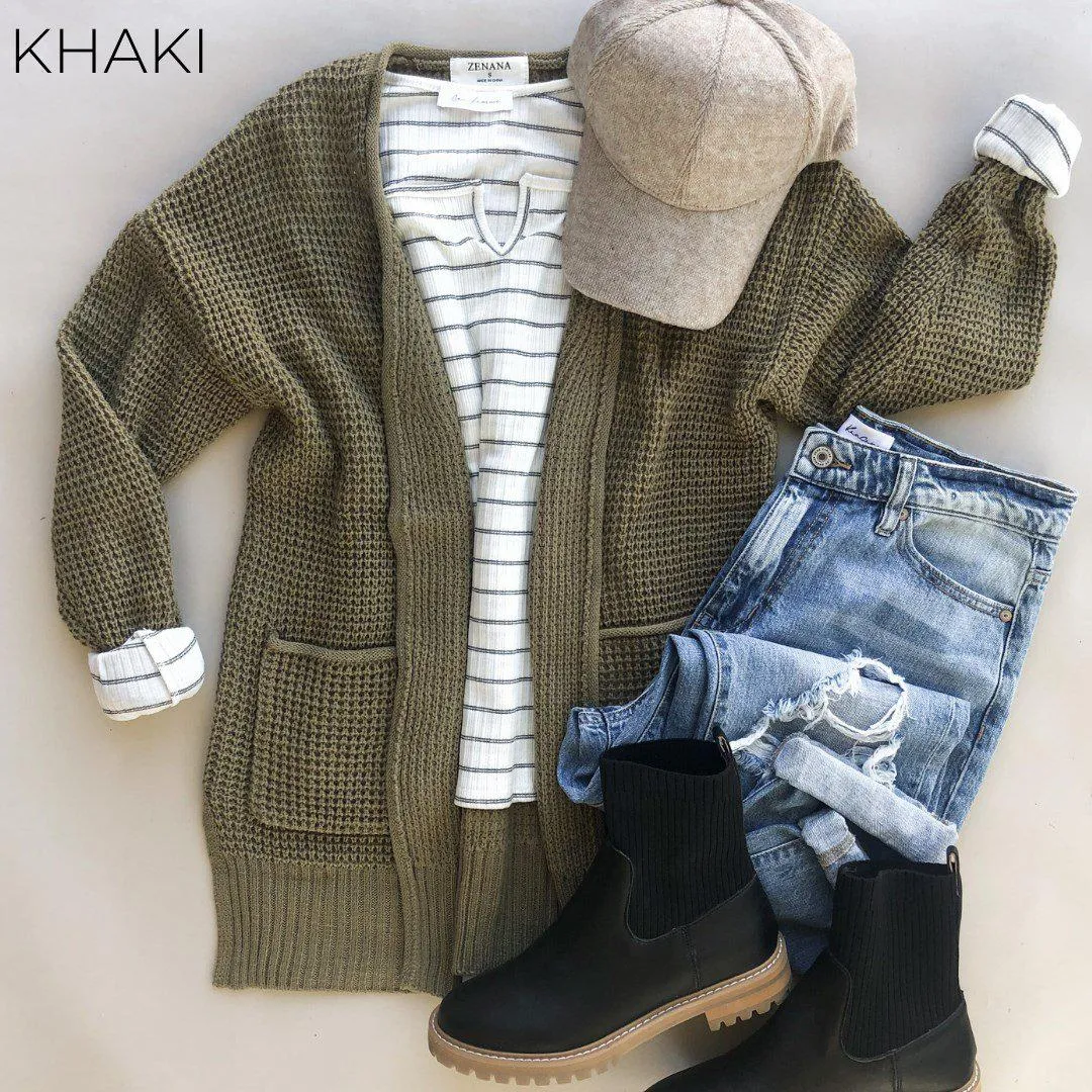 Everyday Waffle Cardigan