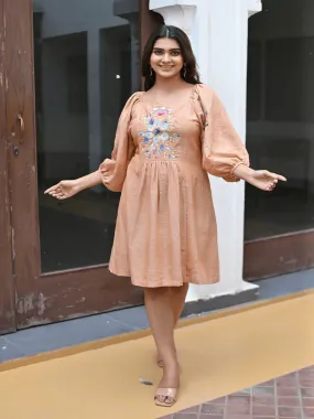 Fawn Embroidred Short Dress