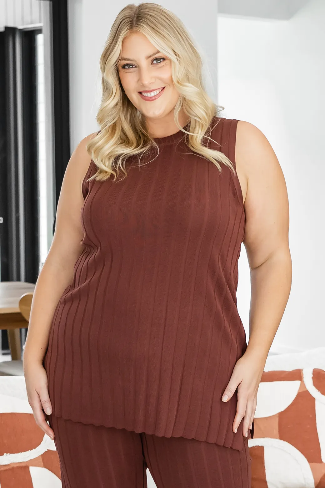 FINAL SALE | Billie Knitted Tank Chocolate