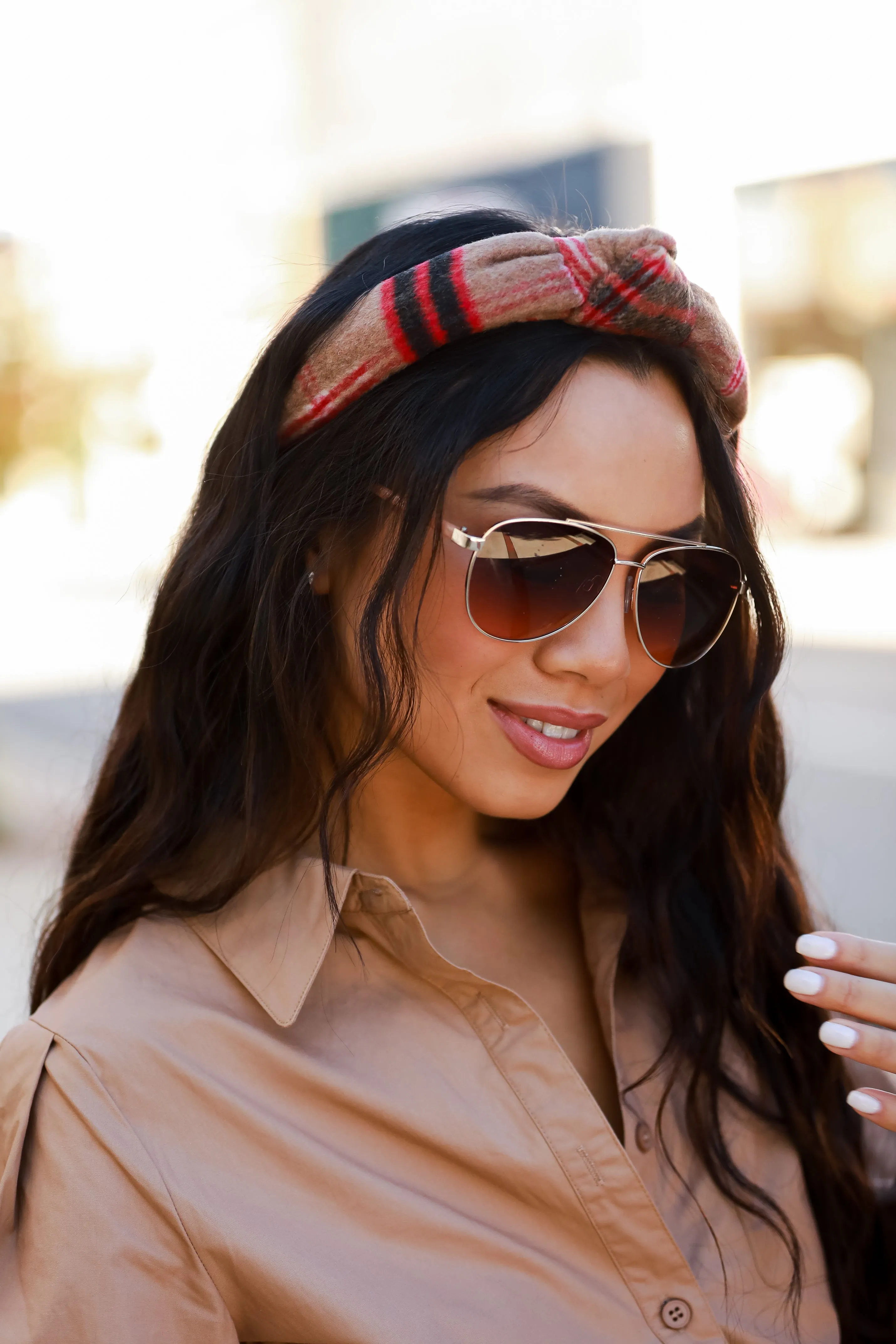 FINAL SALE - Posh Ideals Plaid Knotted Headband