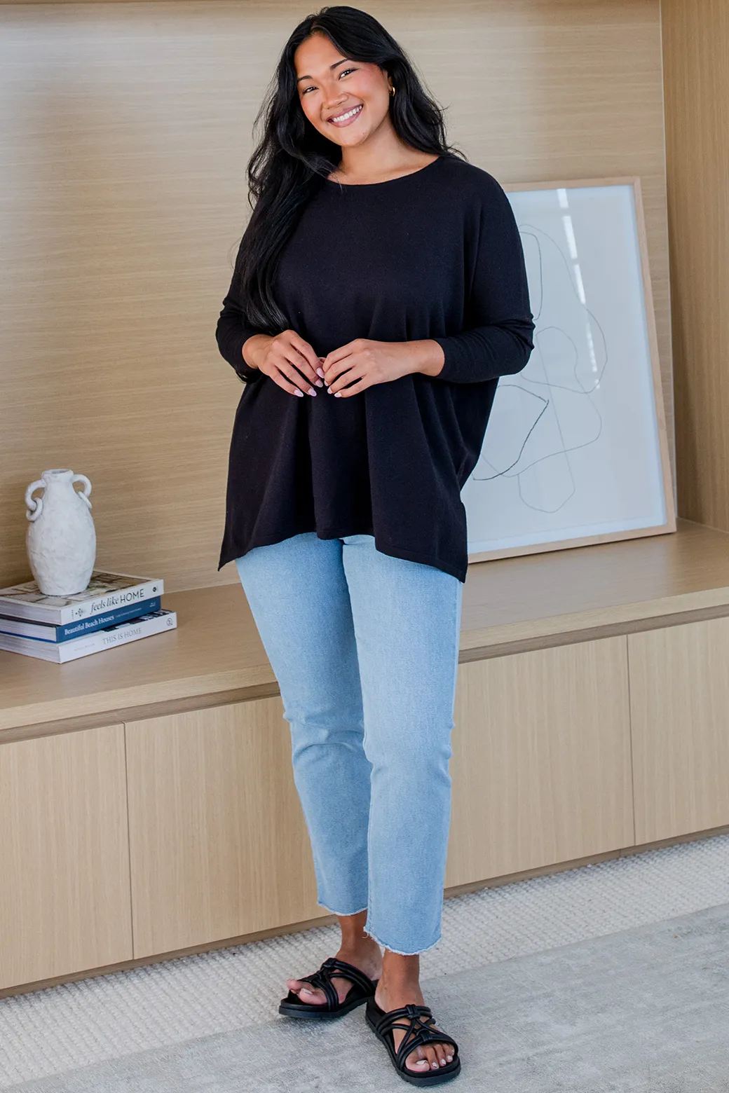 FINAL SALE | Sass Shiv Batwing Knit Black