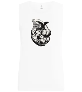 Flexing Shark Design - Basic men's tank top