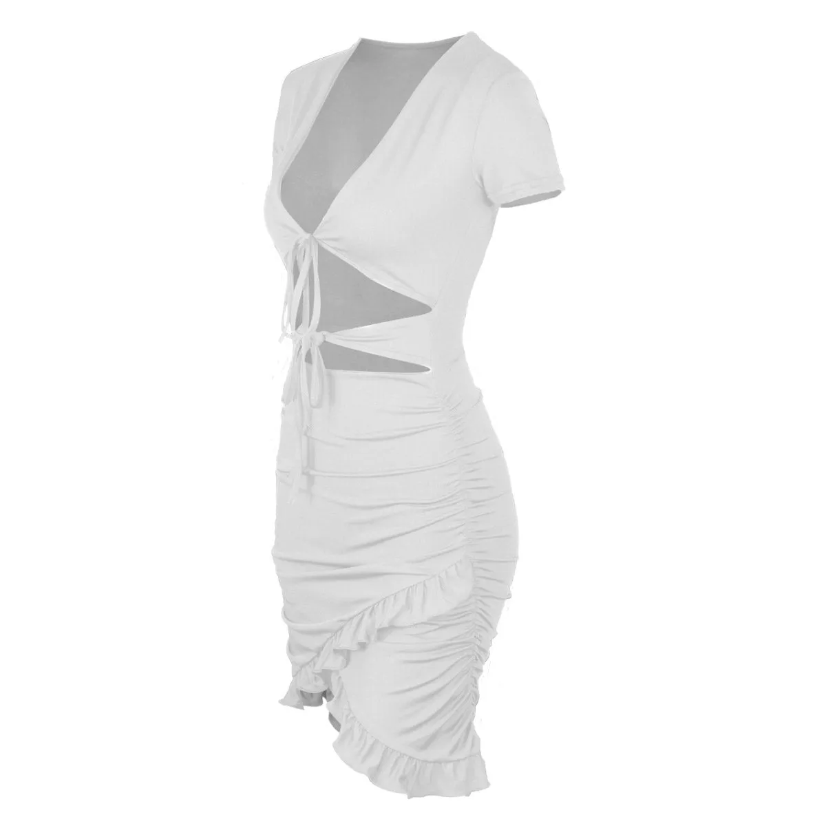 Girls sexy ruffled dress white/black/orange