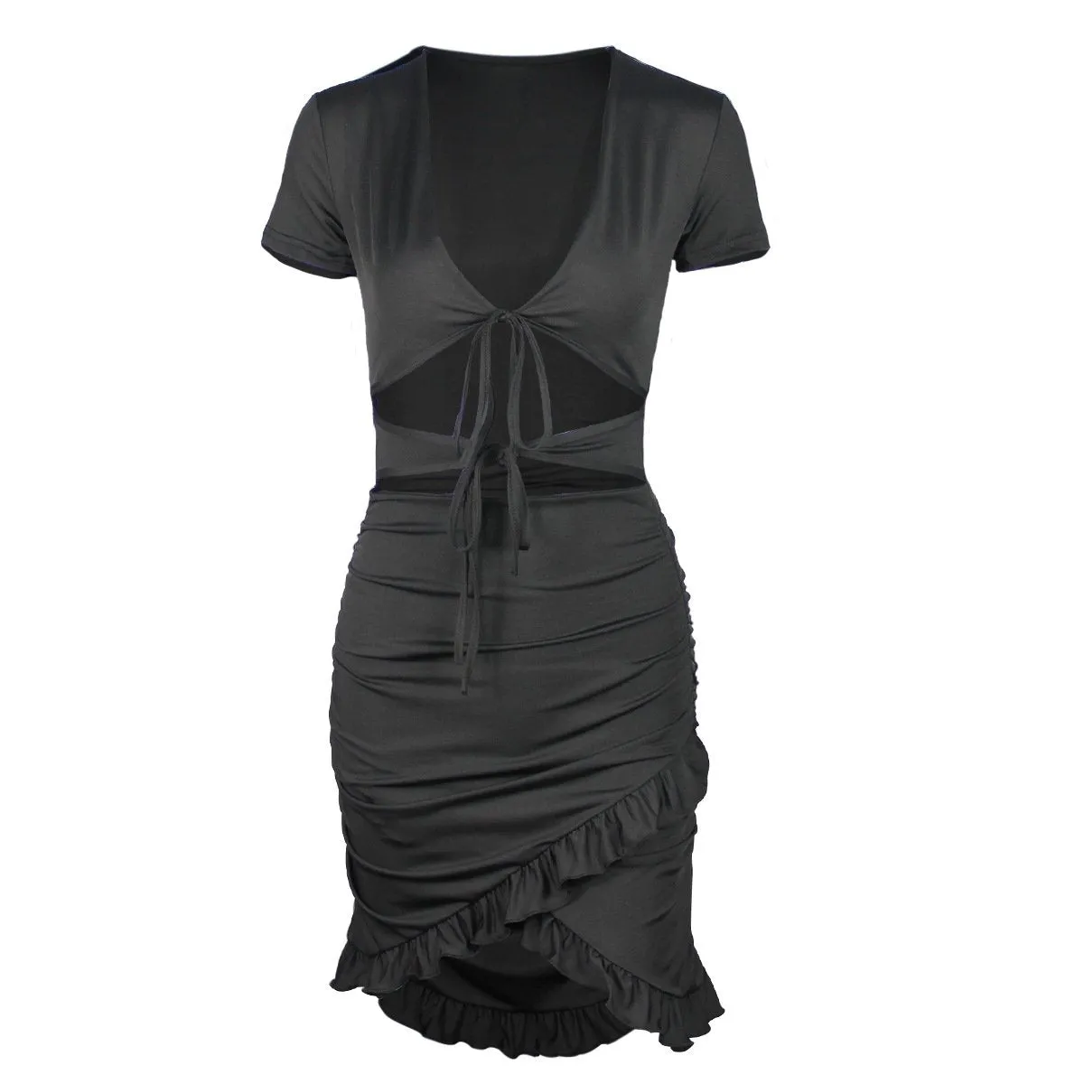 Girls sexy ruffled dress white/black/orange
