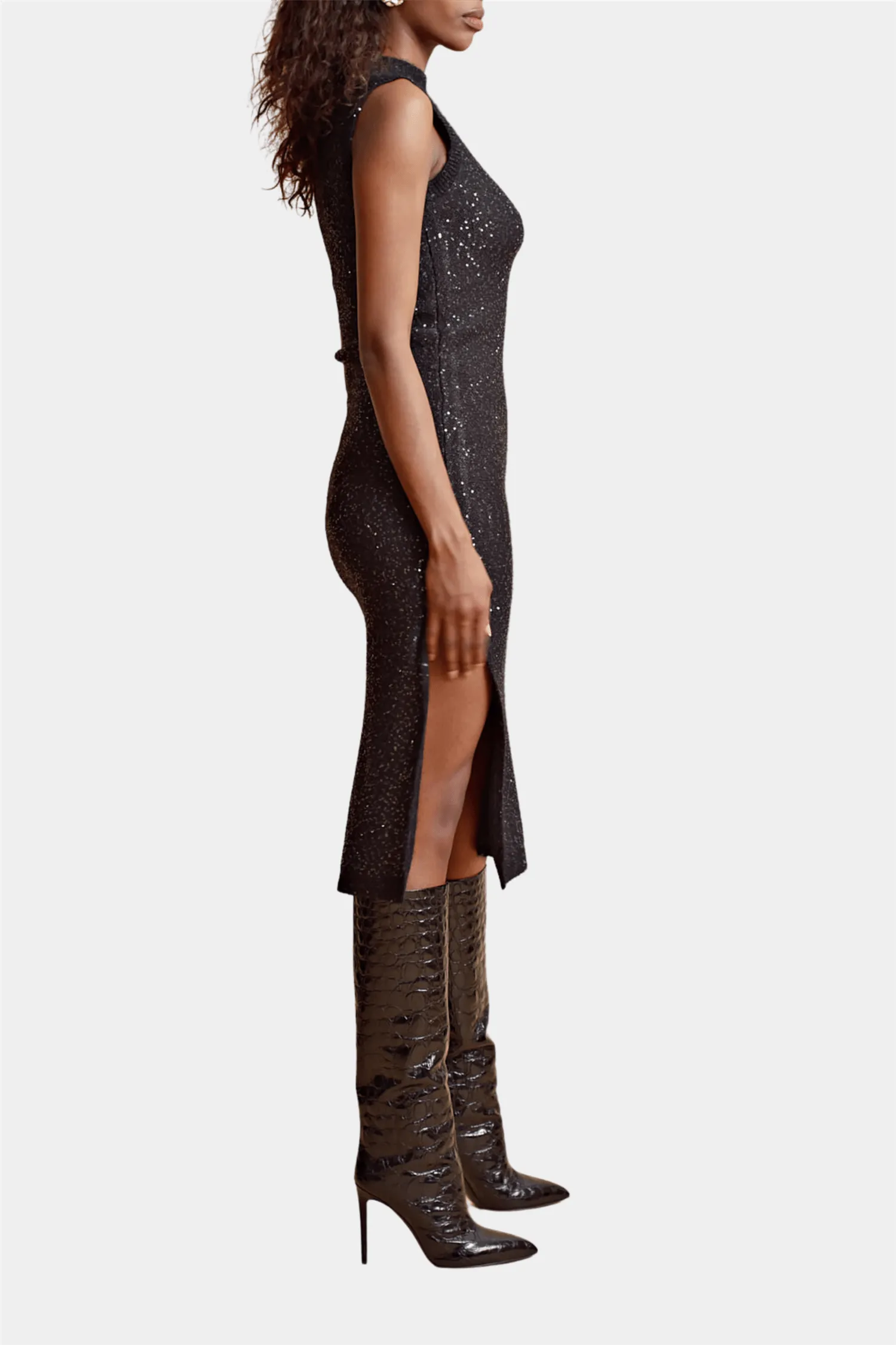 Glitter Knit Midi Dress