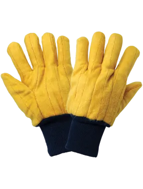 Global Glove Two-Ply Quilted Cotton Chore Gloves - Yellow