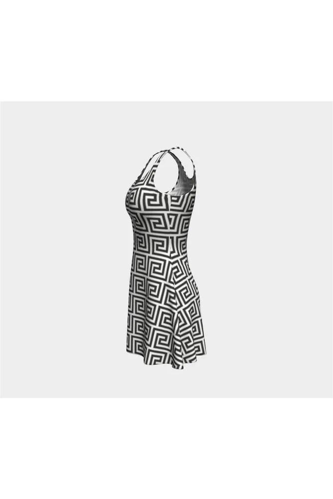 Greek Key Flare Dress