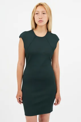 Green Ribbed Knit Dress