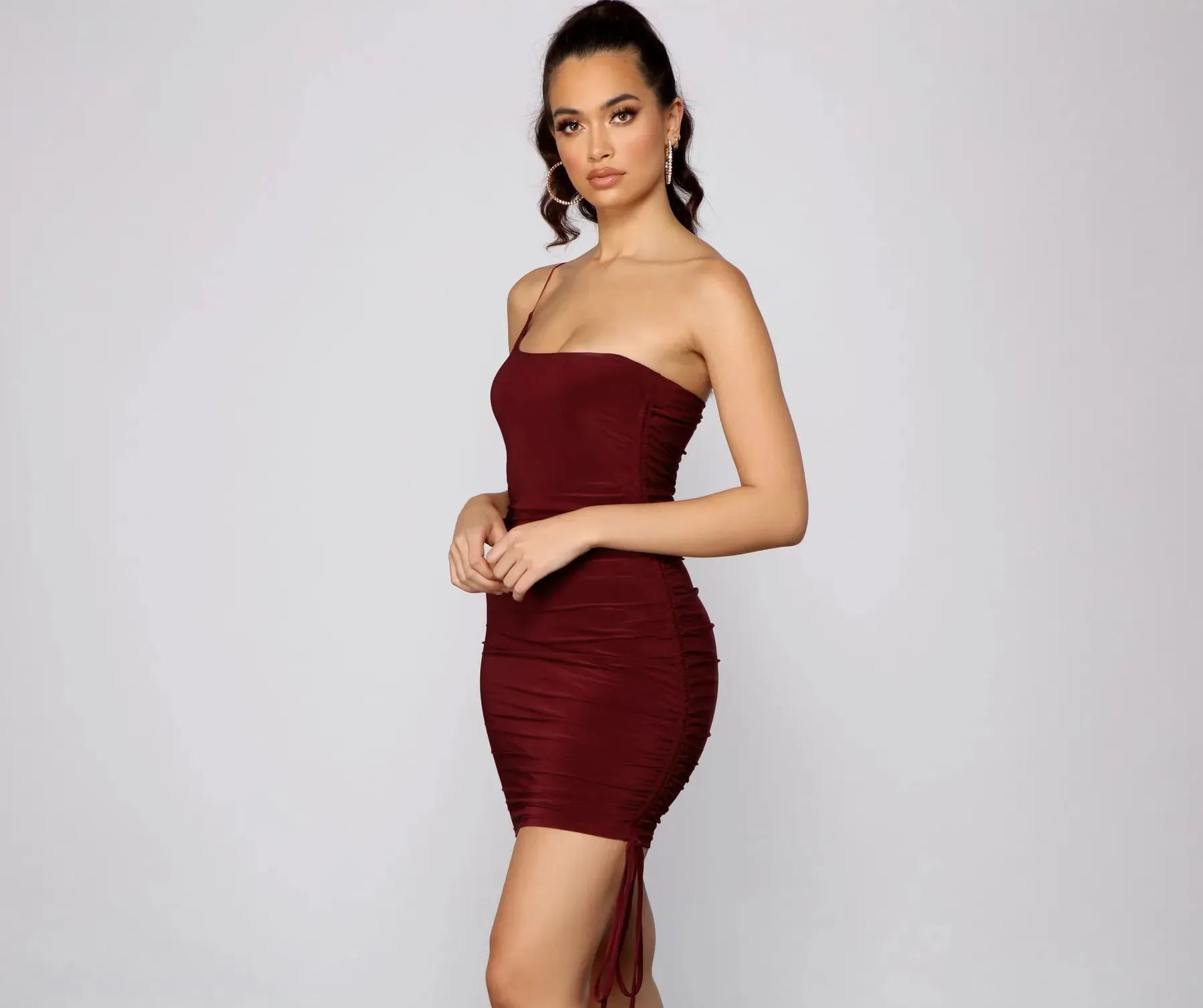 Heart Of Glam Ruched Knit Mini Dress