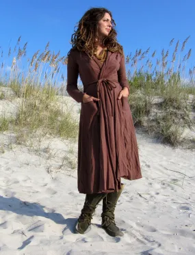 Hooded Perfect Pockets Belted Below Knee Cardigan