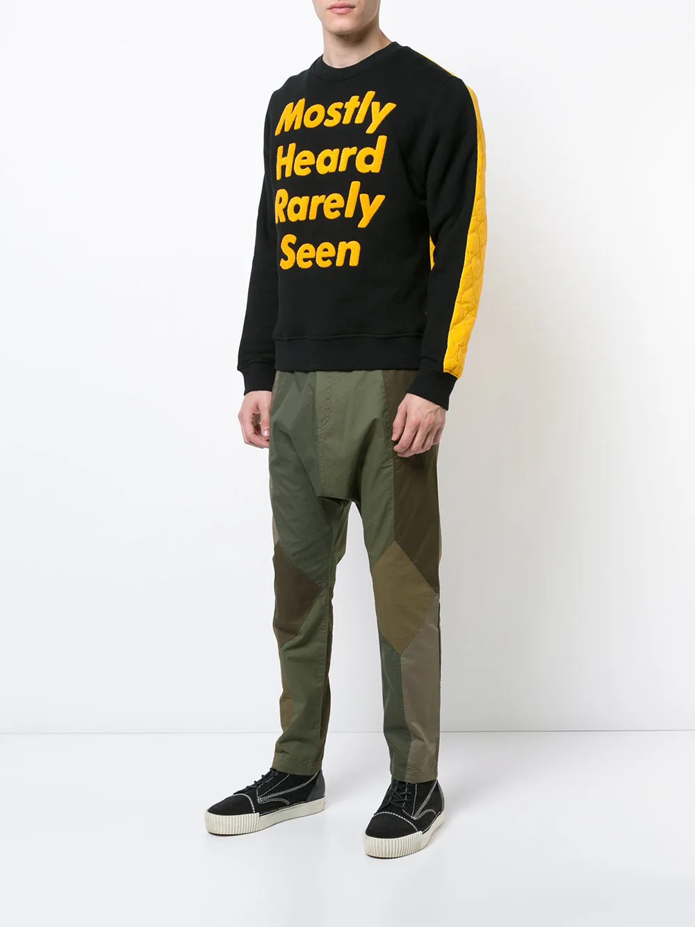 HYBRID NYLON QUILTED BACK CREWNECK