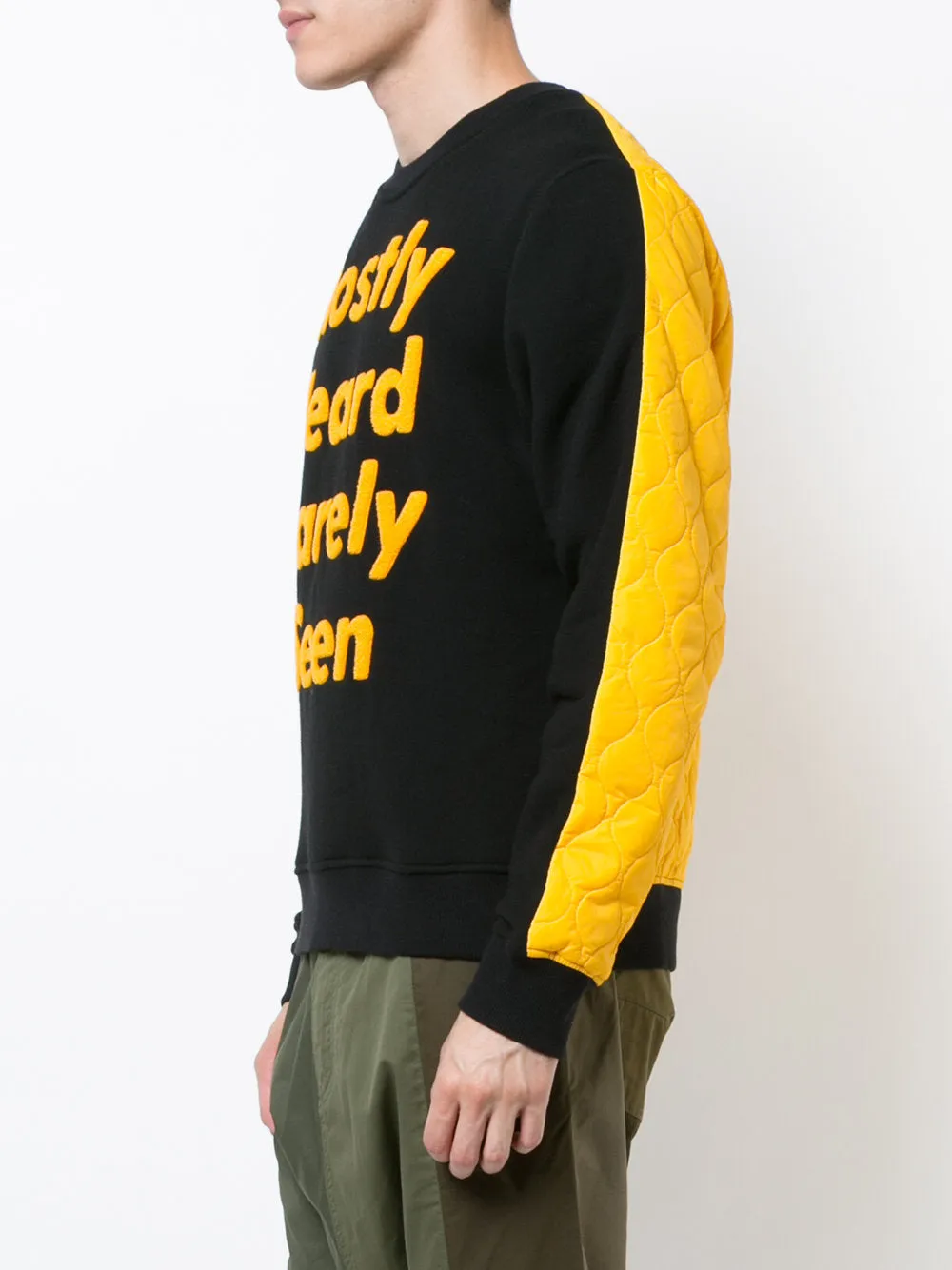 HYBRID NYLON QUILTED BACK CREWNECK