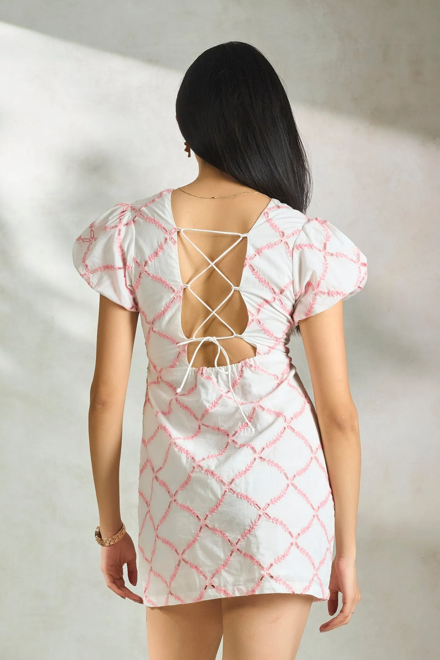 Izora|Schiffli Cotton Dress