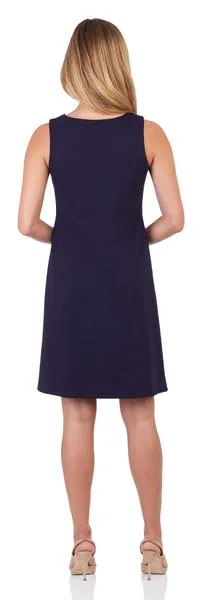 Jude Connally Beth Ponte Shift Dress in Dark Navy
