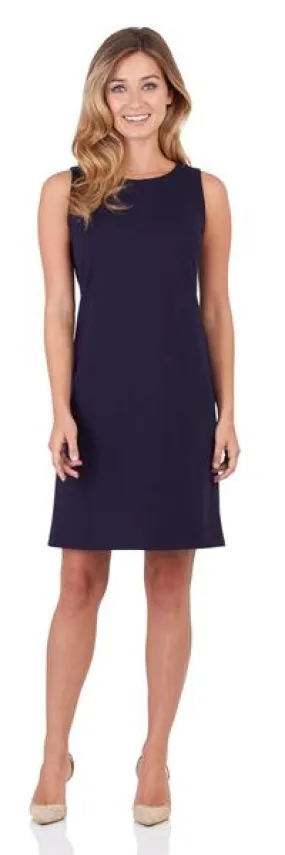 Jude Connally Beth Ponte Shift Dress in Dark Navy