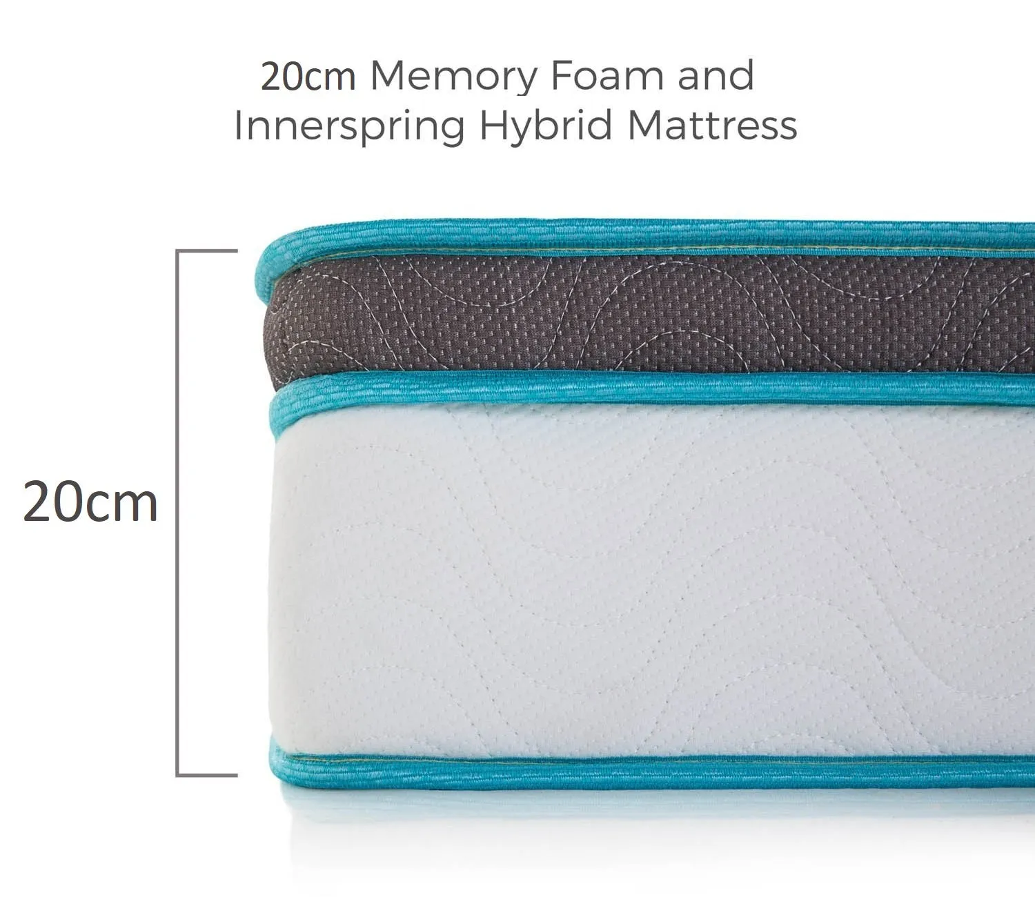 King Single 20cm Memory Foam and Innerspring Hybrid Mattress