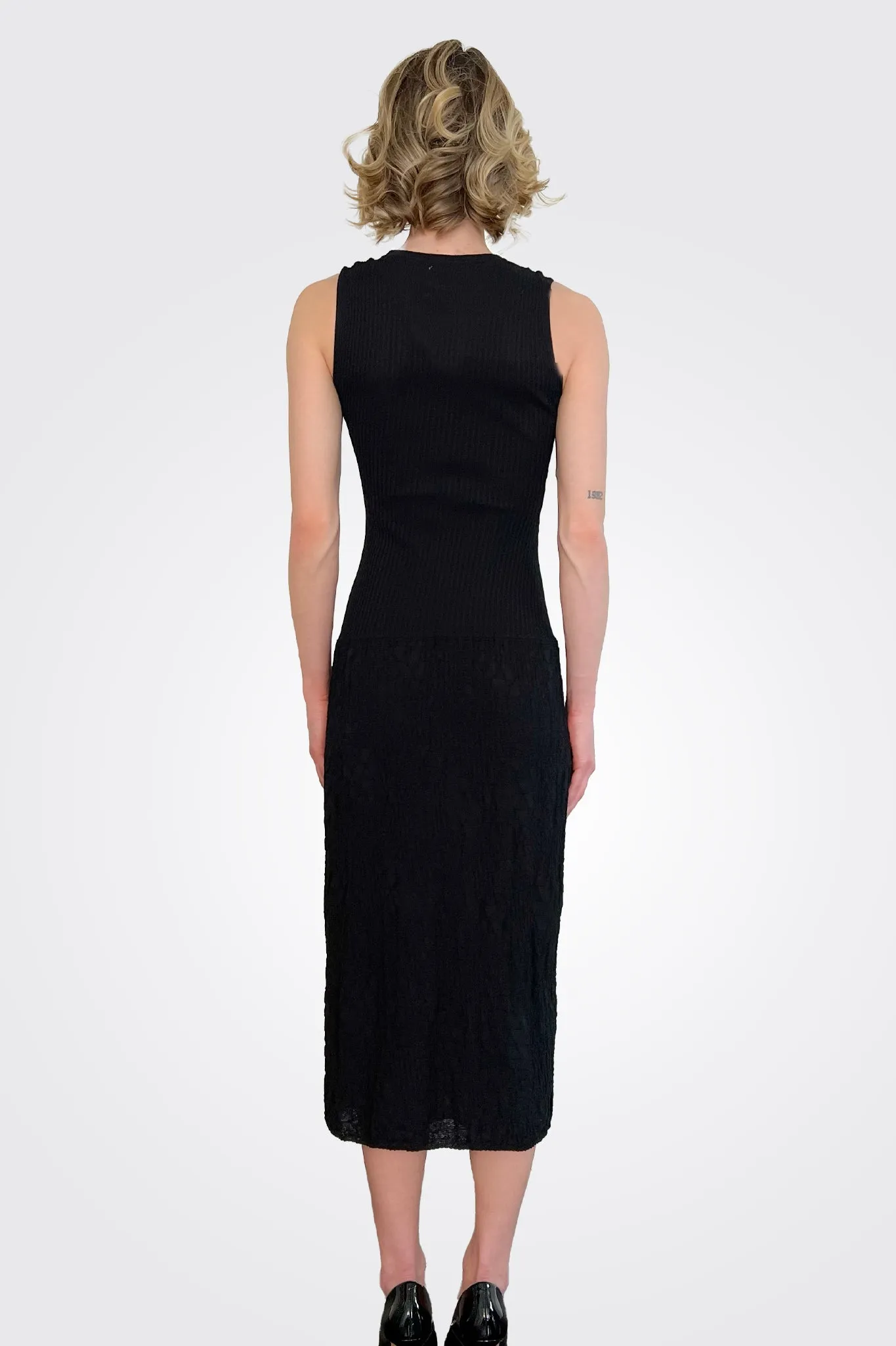 Knit Midi Dress - Black