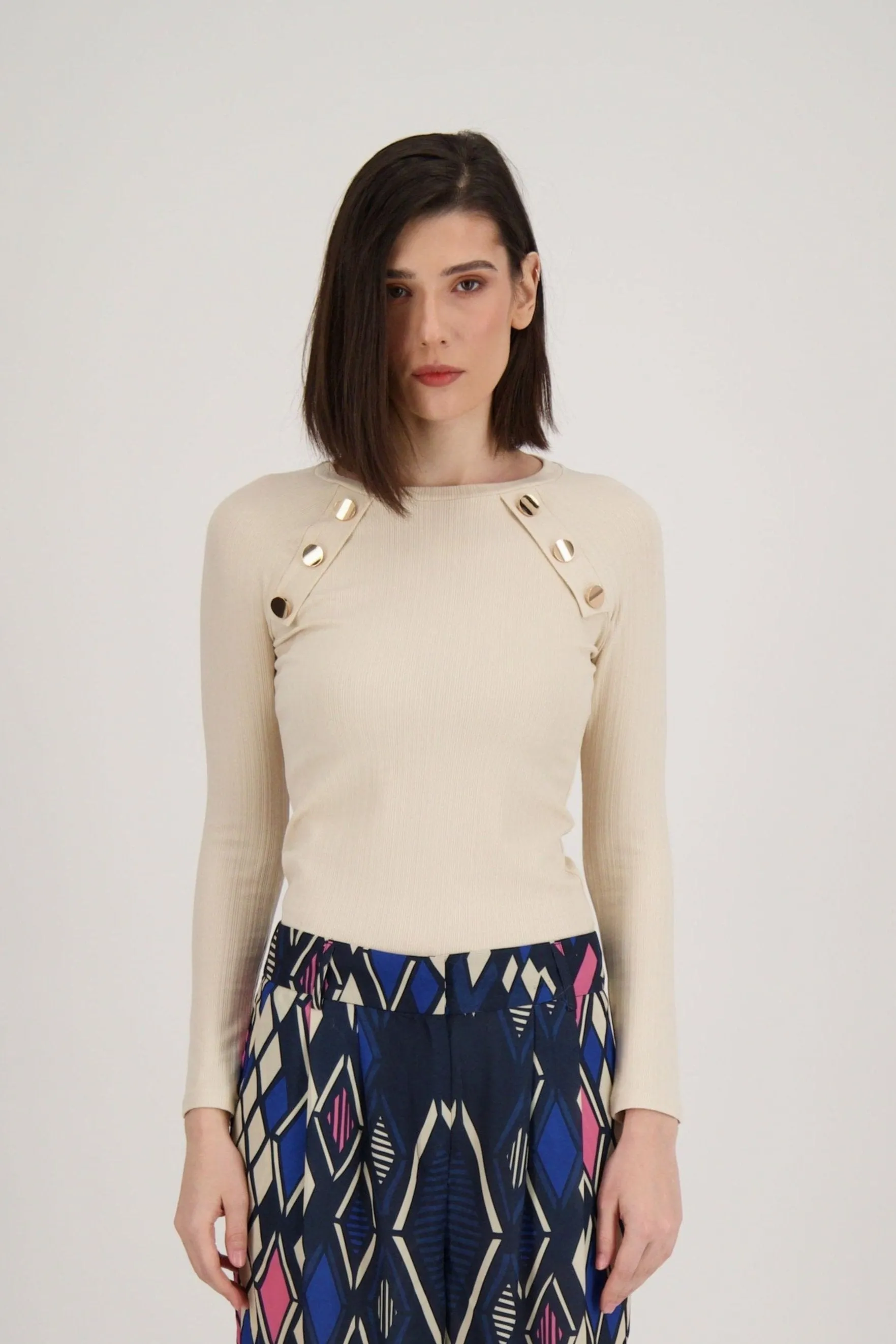 Knit Top With Gold Buttons