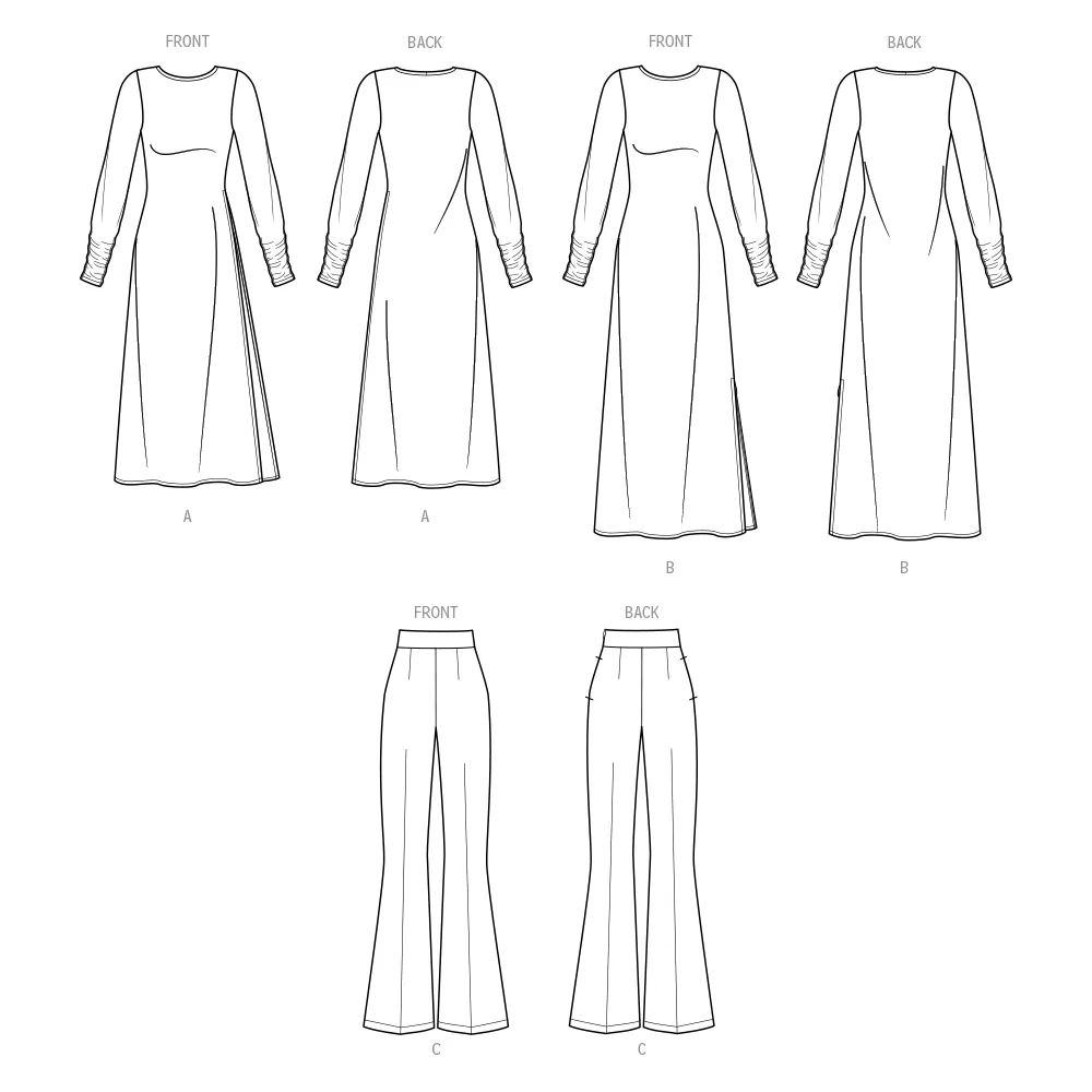 Know Me sewing pattern 2046 Knit Dress and Woven Pants