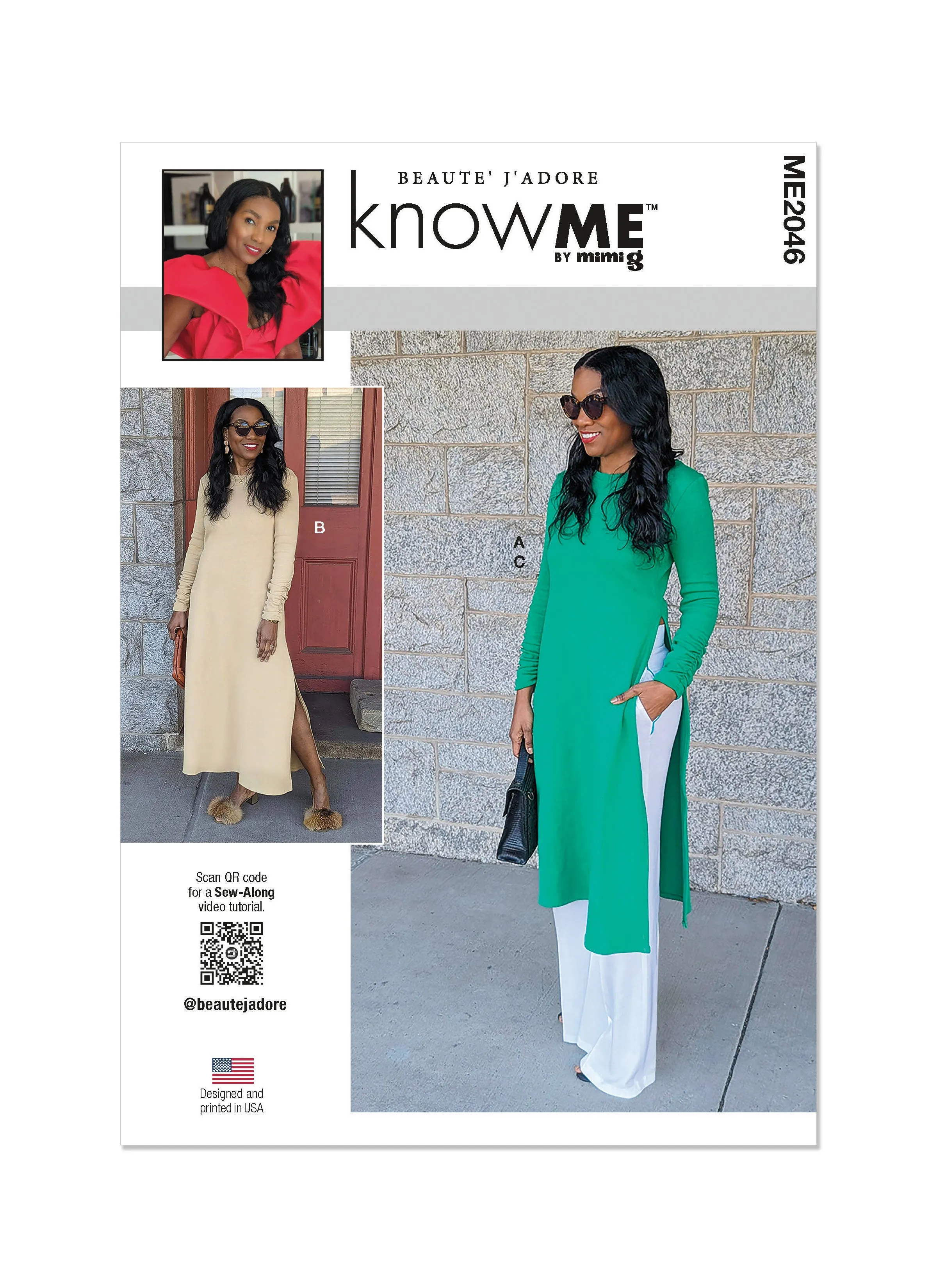Know Me sewing pattern 2046 Knit Dress and Woven Pants
