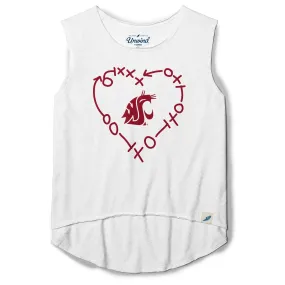League Ladies White XO Heart Tank