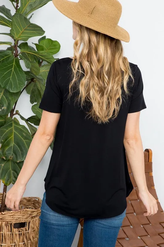 Leopard Cross Strap Pocket Everyday Tee
