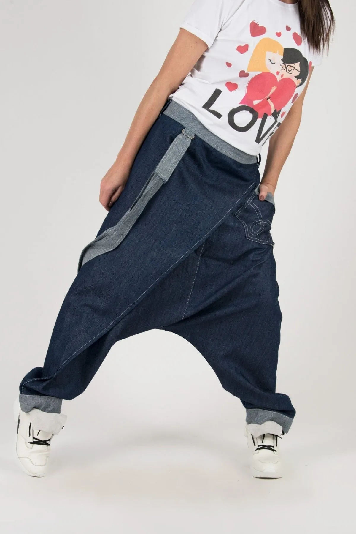 Lesila Jeans Drop Crotch Pants