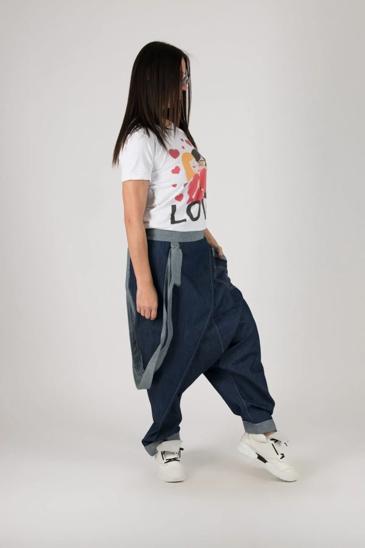 Lesila Jeans Drop Crotch Pants