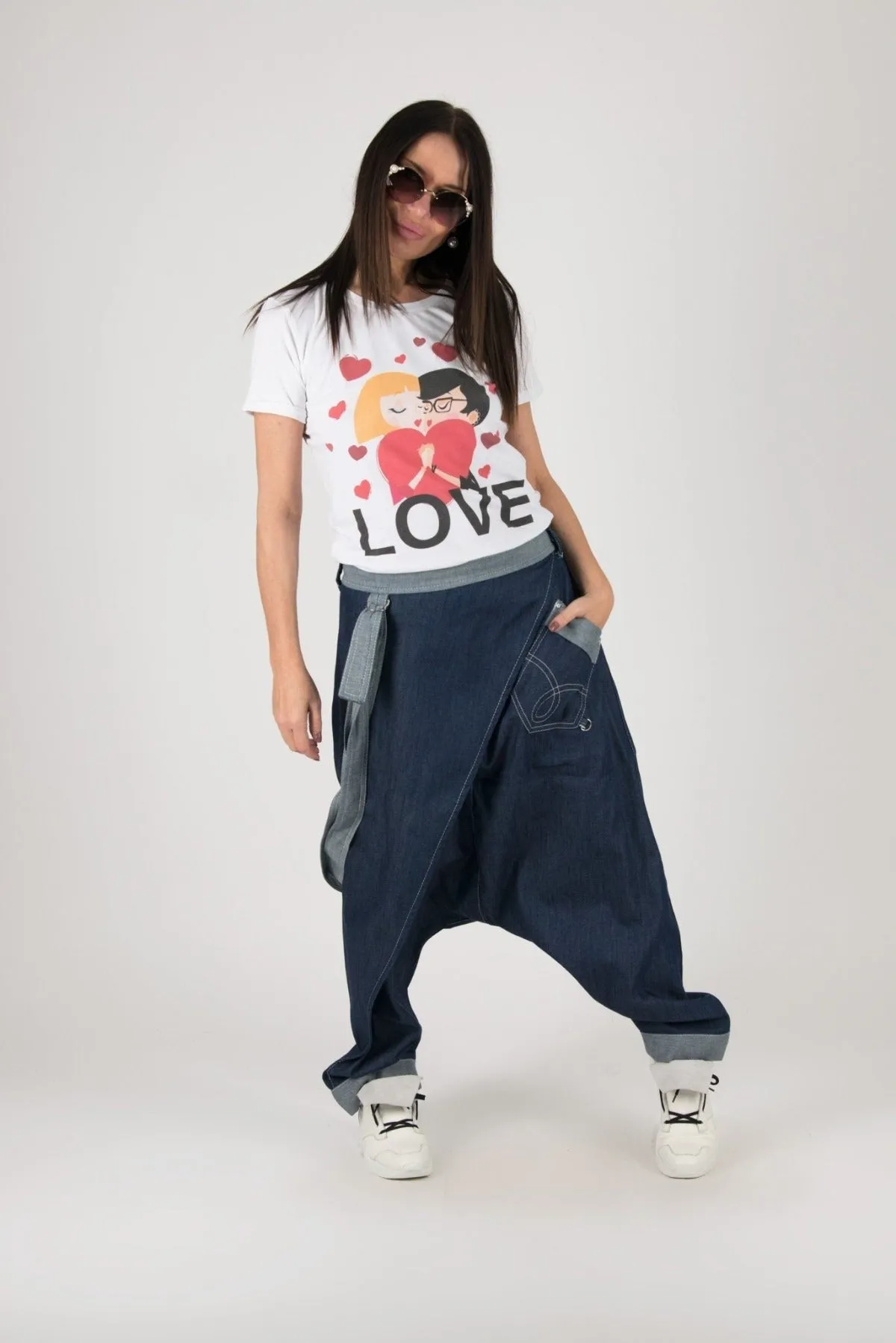 Lesila Jeans Drop Crotch Pants