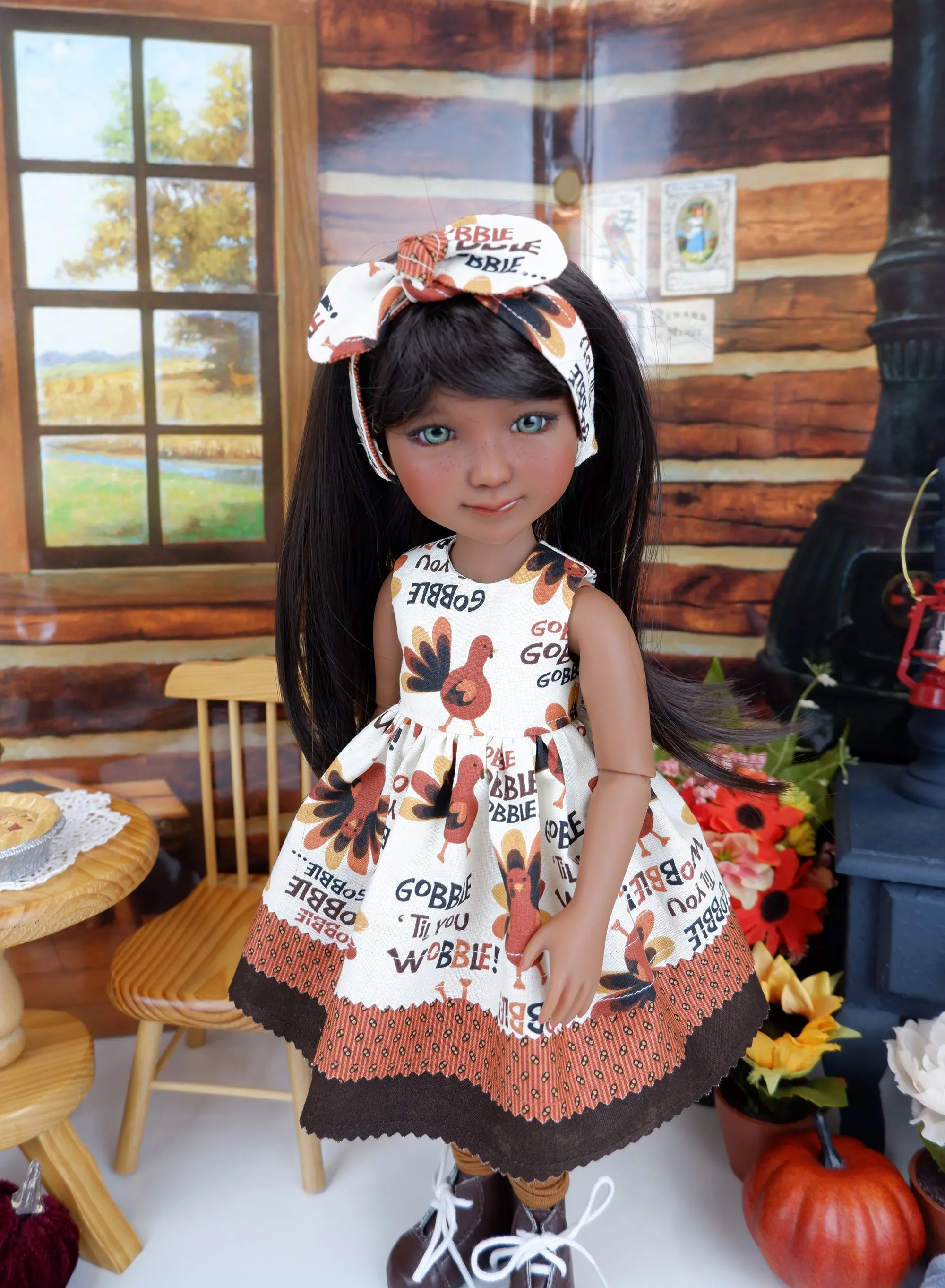 Lil' Turkey - dress with boots for Ruby Red Fashion Friends doll