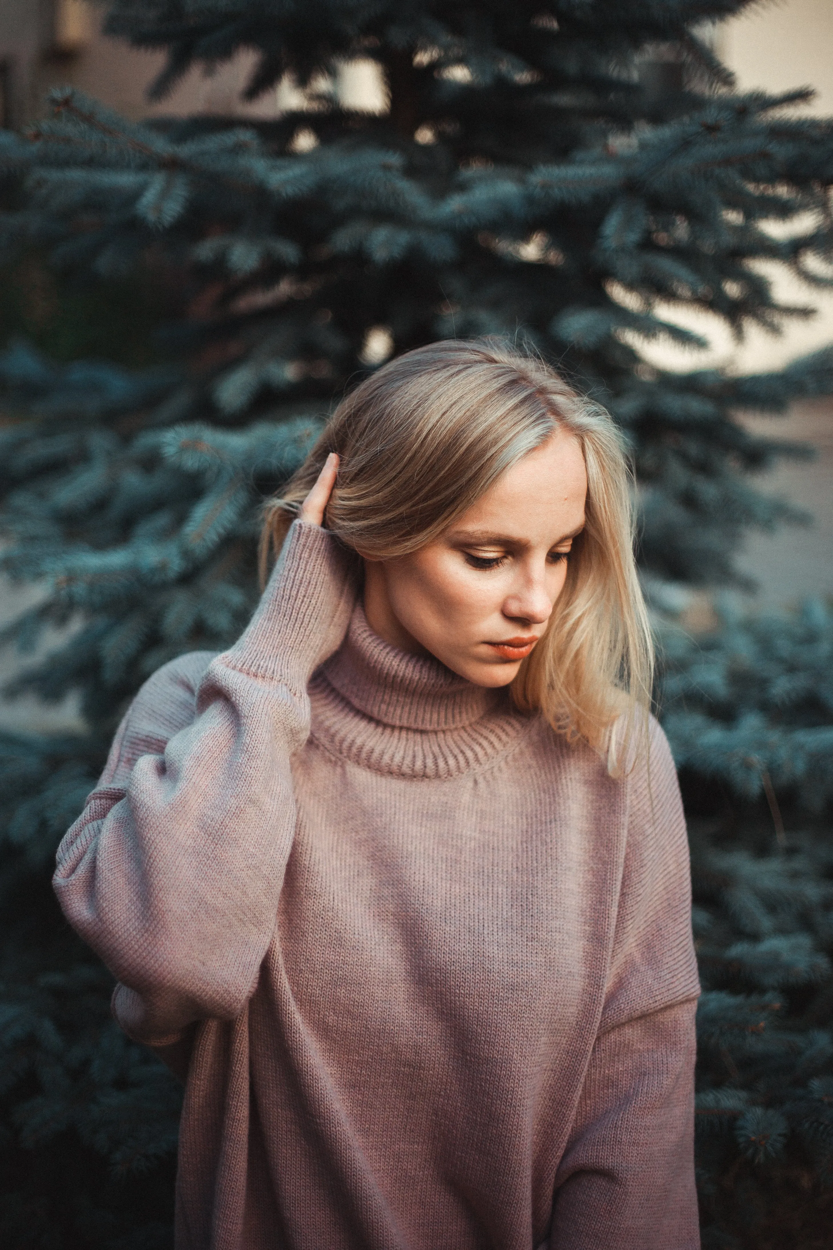 “Lilac” –  Wool  oversized long sweater | VÉJA